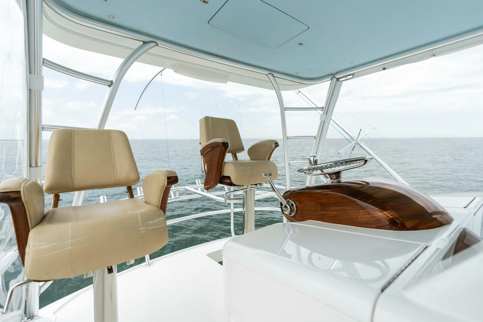a boat with chairs on it aboard SOLONIAN Yacht for Sale