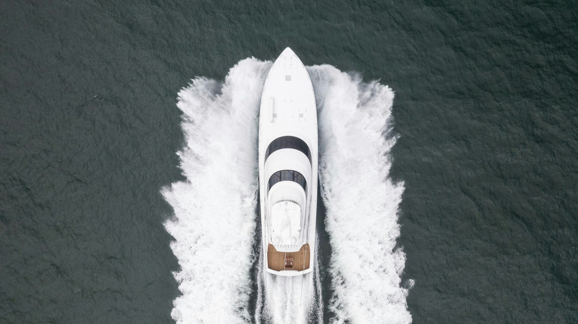 a white object with a black stripe aboard SOLONIAN Yacht for Sale