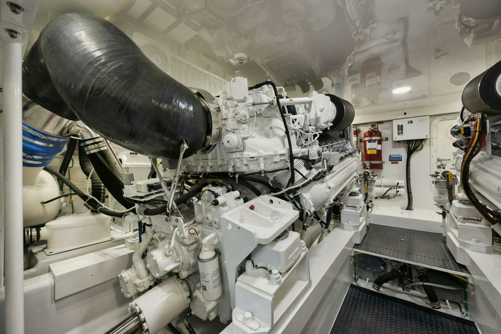 a large machine in a room aboard WHY KNOT Yacht for Sale