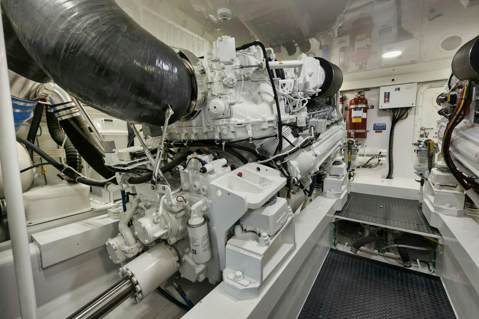 a large machine in a room aboard WHY KNOT Yacht for Sale