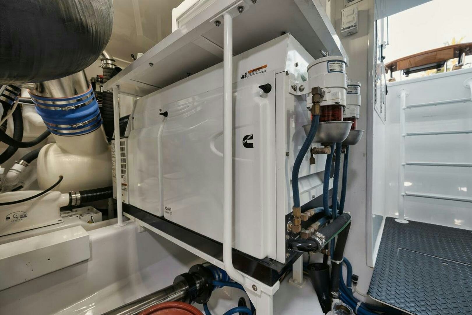 a large white machine aboard WHY KNOT Yacht for Sale