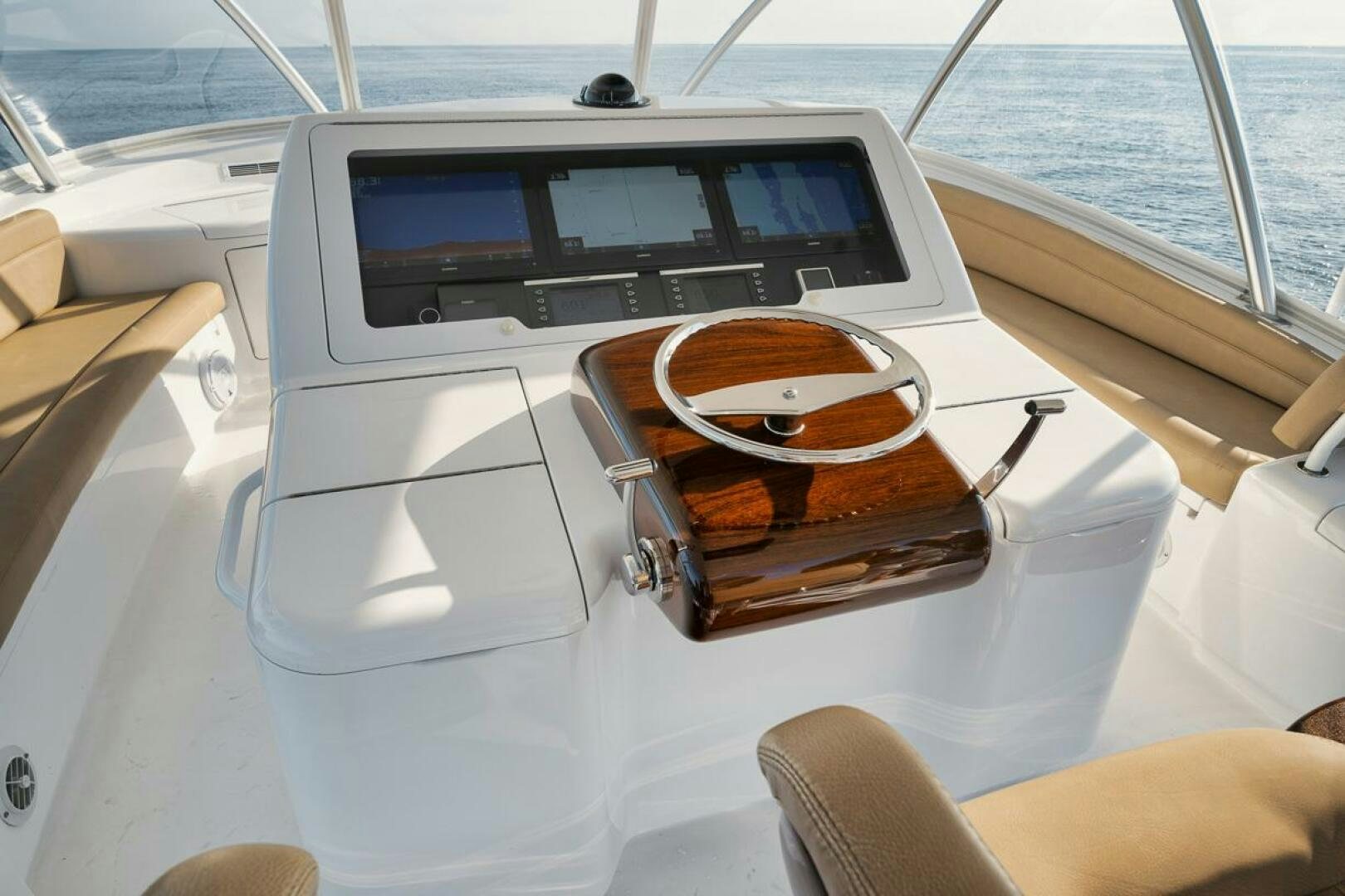 a boat with food on it aboard WHY KNOT Yacht for Sale