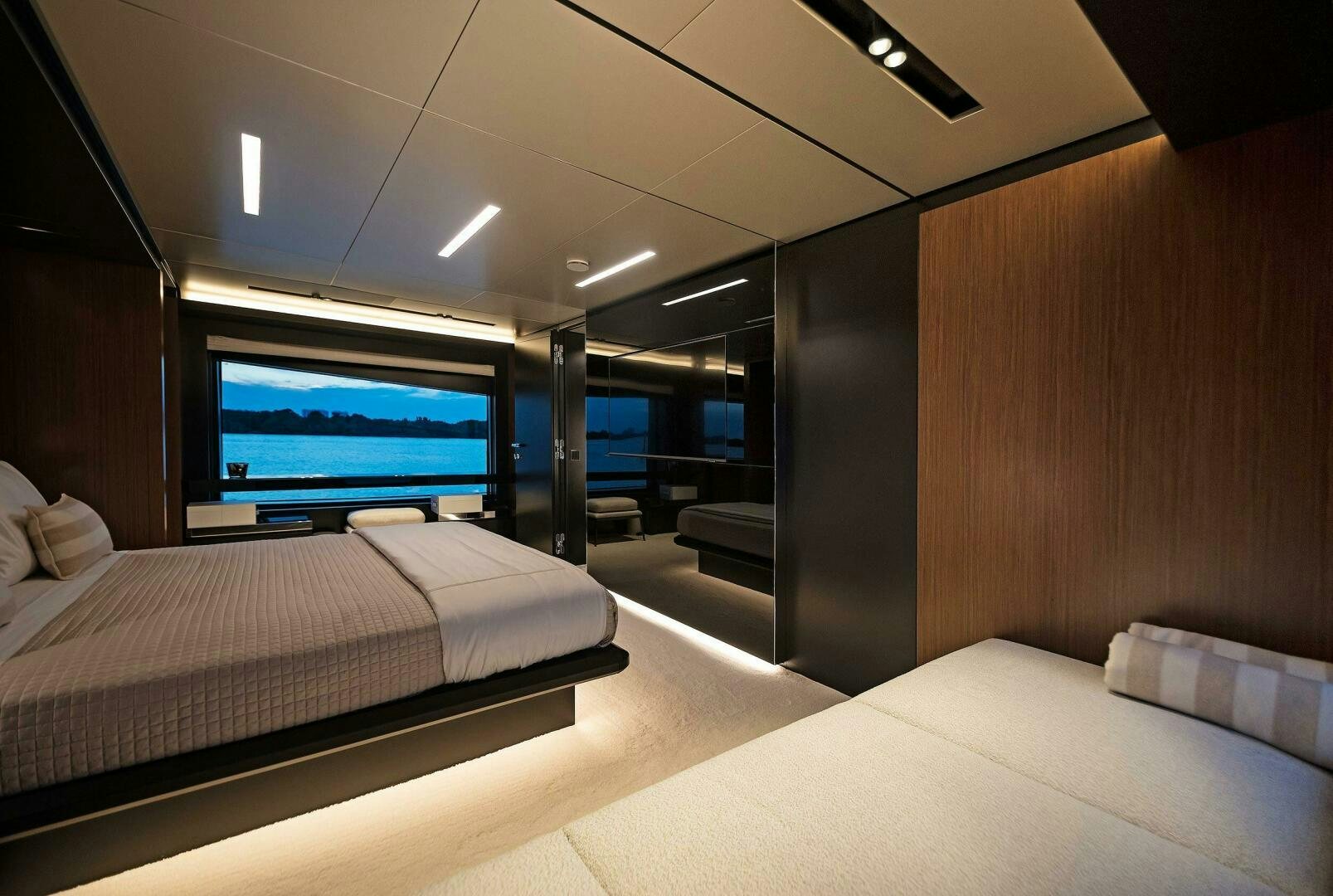 a room with a bed and a tv aboard ALEGRA Yacht for Sale
