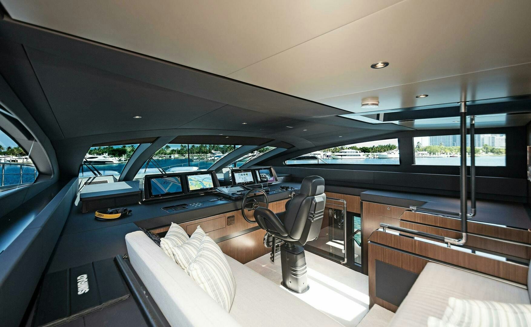 inside of a car aboard ALEGRA Yacht for Sale