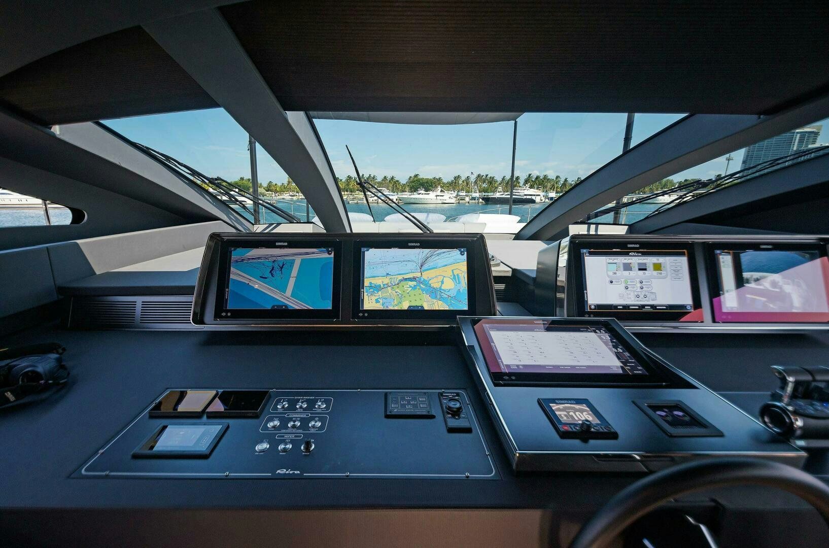 inside of a car aboard ALEGRA Yacht for Sale