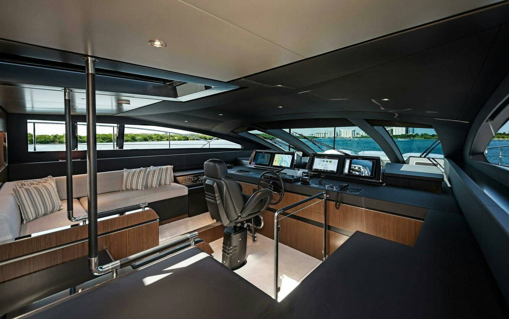 inside of a car aboard ALEGRA Yacht for Sale