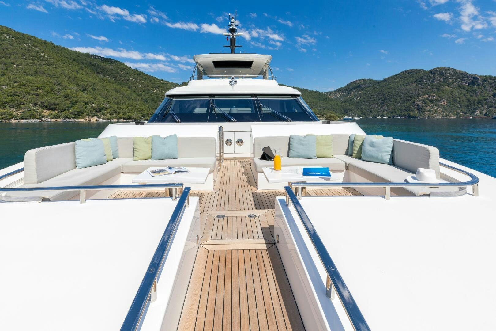 a boat on a dock aboard GLORY Yacht for Sale