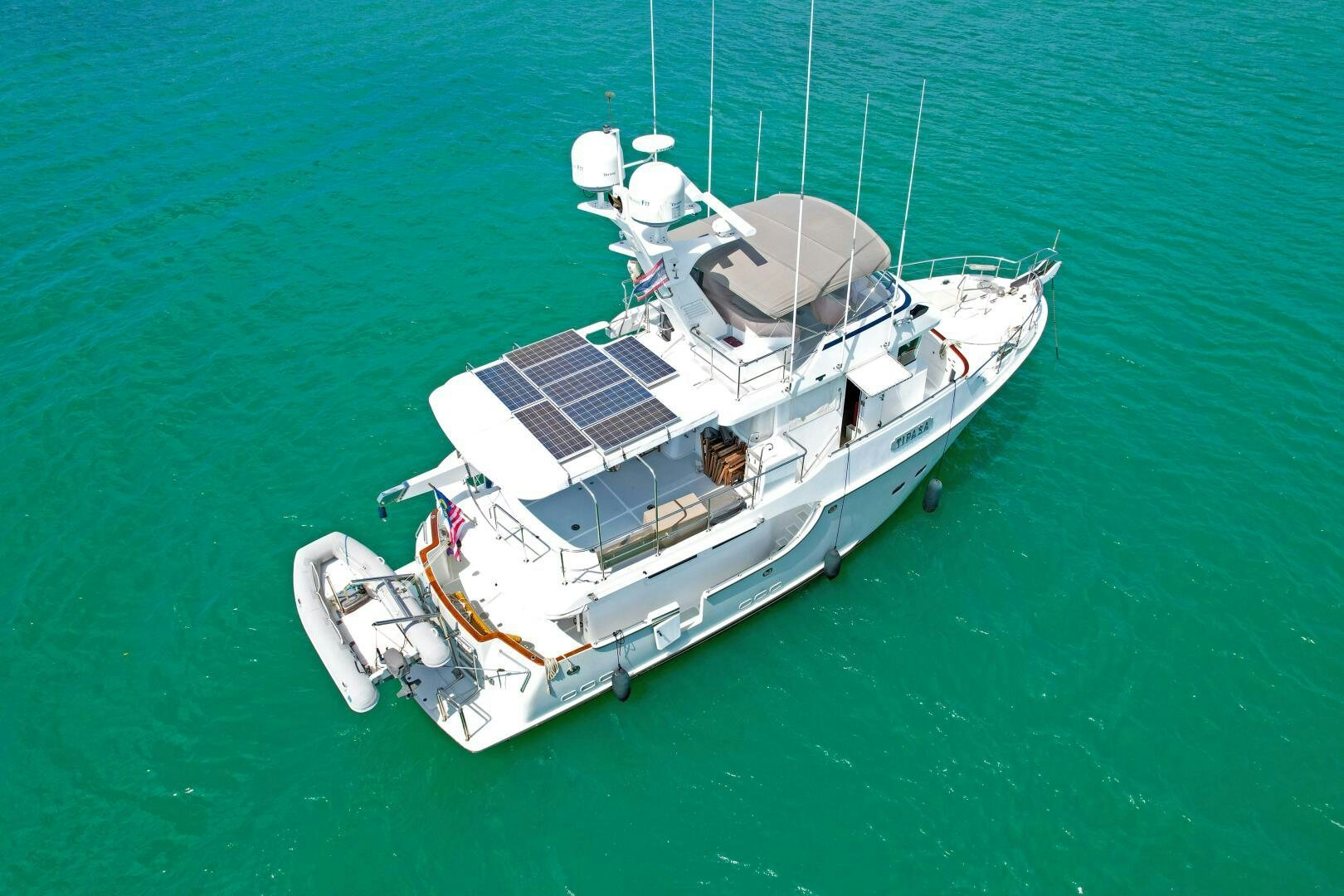 a boat in the water aboard TIPASA Yacht for Sale