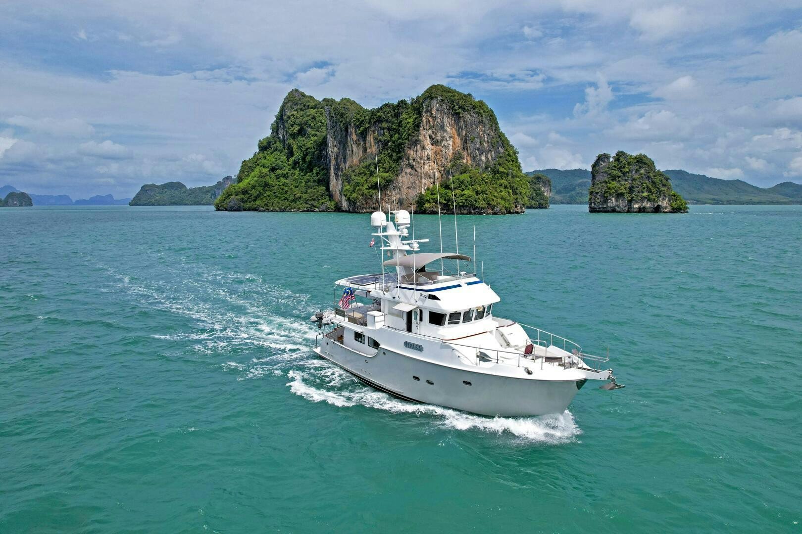 a boat on the water aboard TIPASA Yacht for Sale