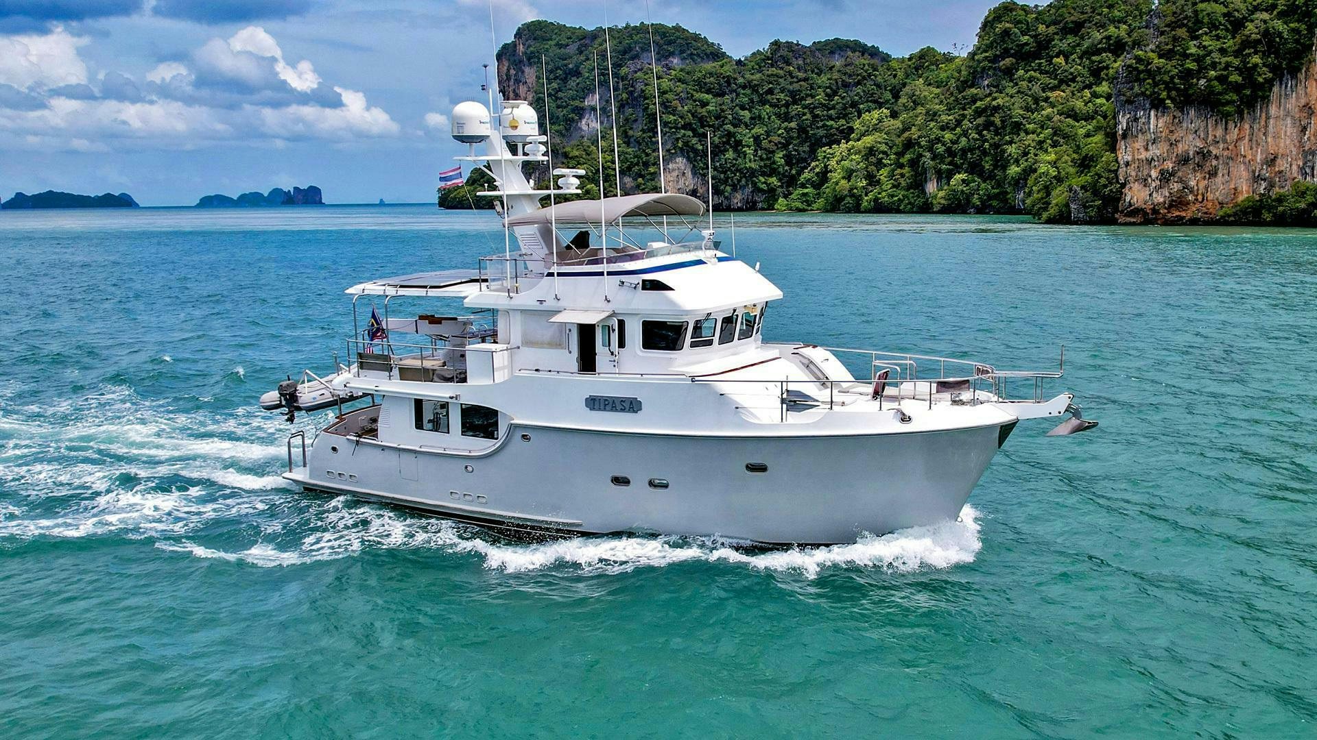 a boat on the water aboard TIPASA Yacht for Sale