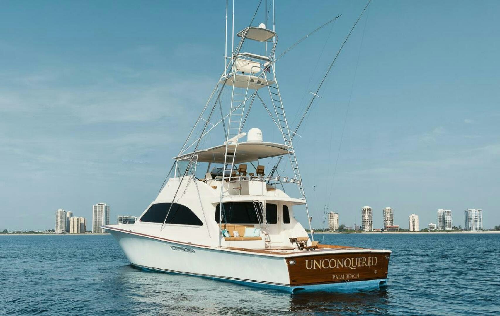 a boat on the water aboard UNCONQUERED Yacht for Sale