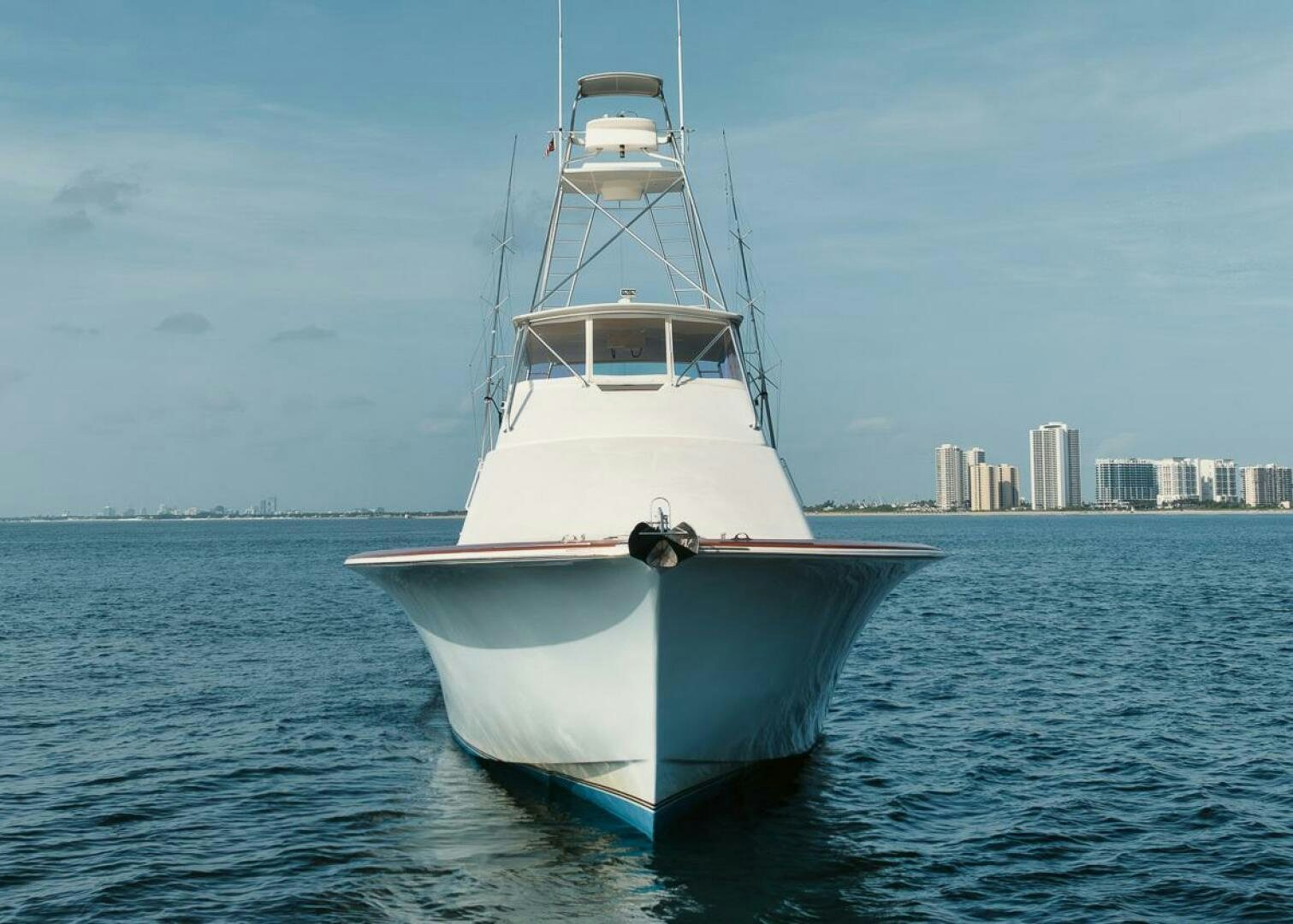 a boat in the water aboard UNCONQUERED Yacht for Sale