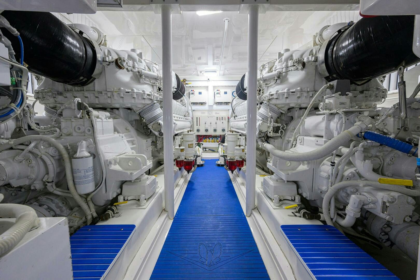 a large white machine aboard GOIN DEEP Yacht for Sale