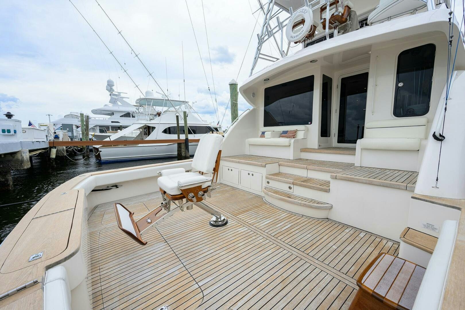 a deck of a boat aboard GOIN DEEP Yacht for Sale