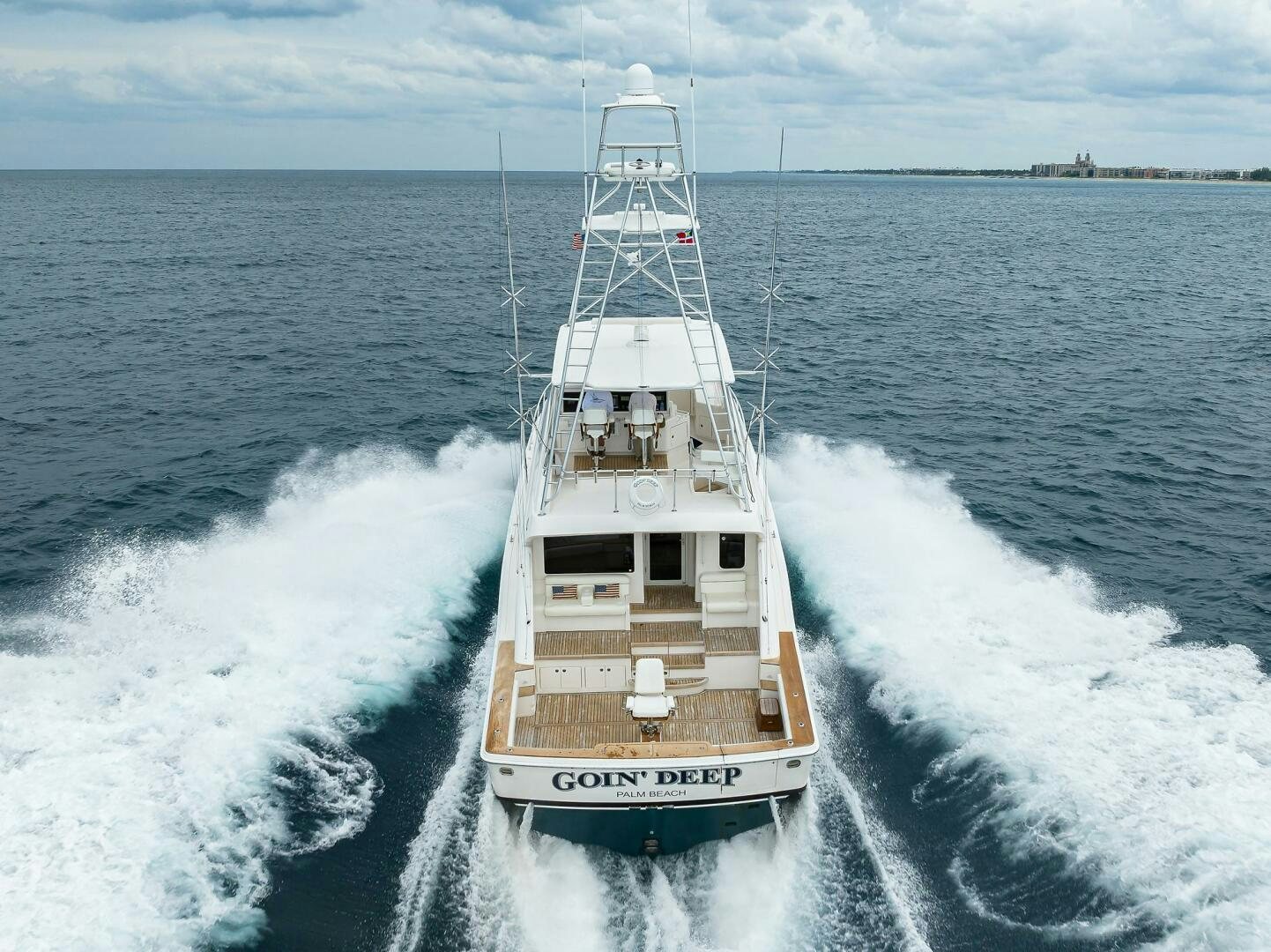 a boat on the water aboard GOIN DEEP Yacht for Sale