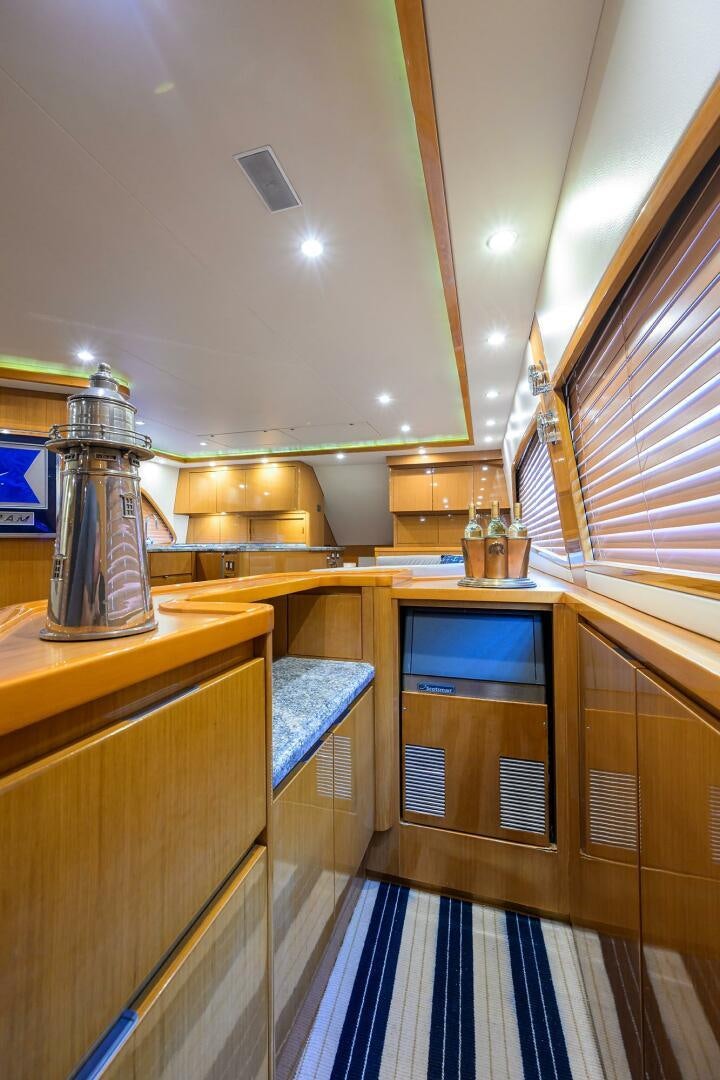 a kitchen with a large counter aboard GOIN DEEP Yacht for Sale