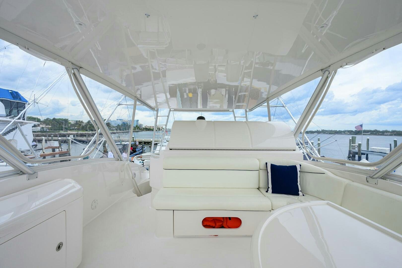 inside of a white yacht aboard GOIN DEEP Yacht for Sale