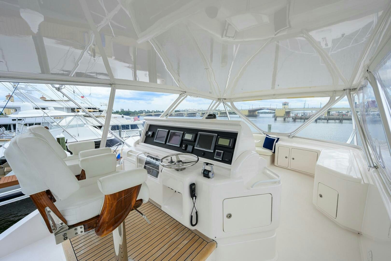 inside of a white tent aboard GOIN DEEP Yacht for Sale