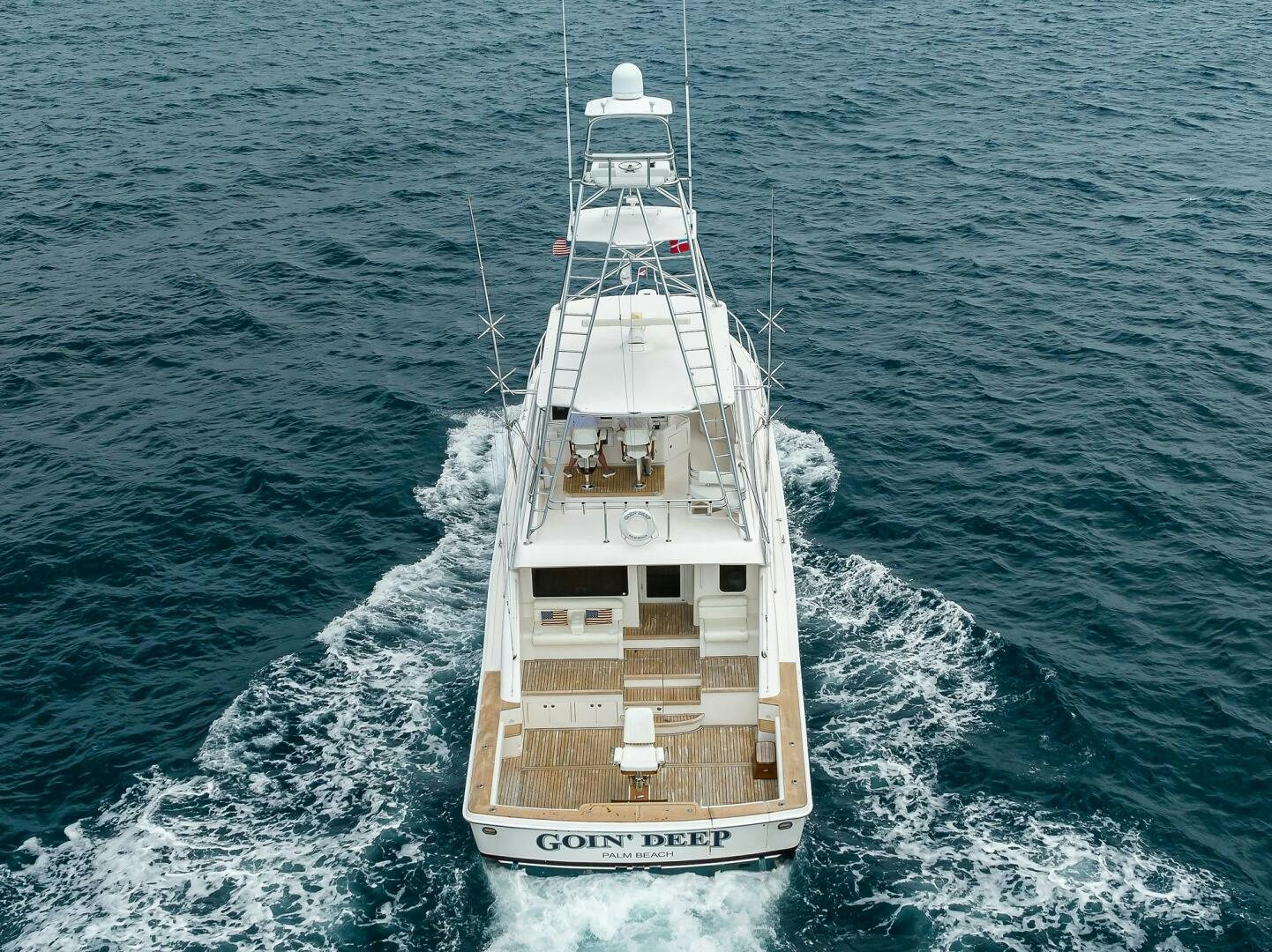 a ship on the water aboard GOIN DEEP Yacht for Sale