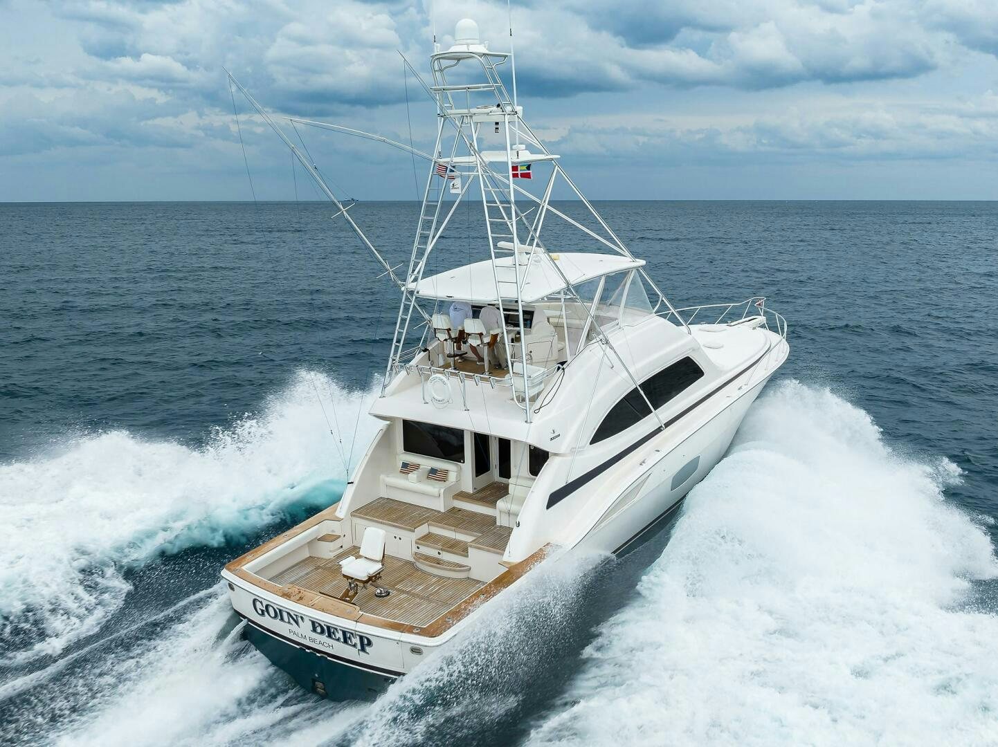 a boat on the water aboard GOIN DEEP Yacht for Sale