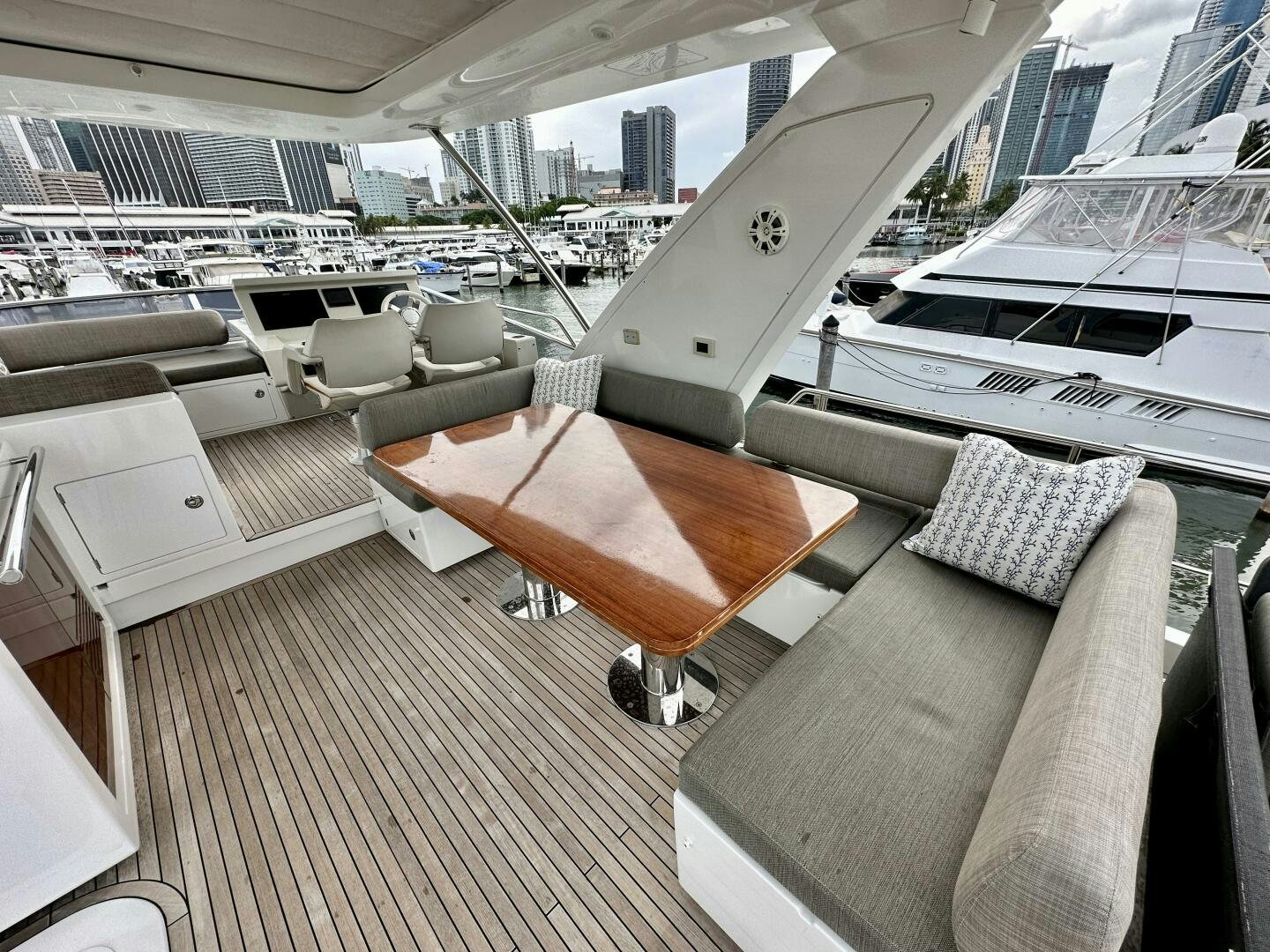 a room with a table and chairs aboard HOME WRECKER Yacht for Sale