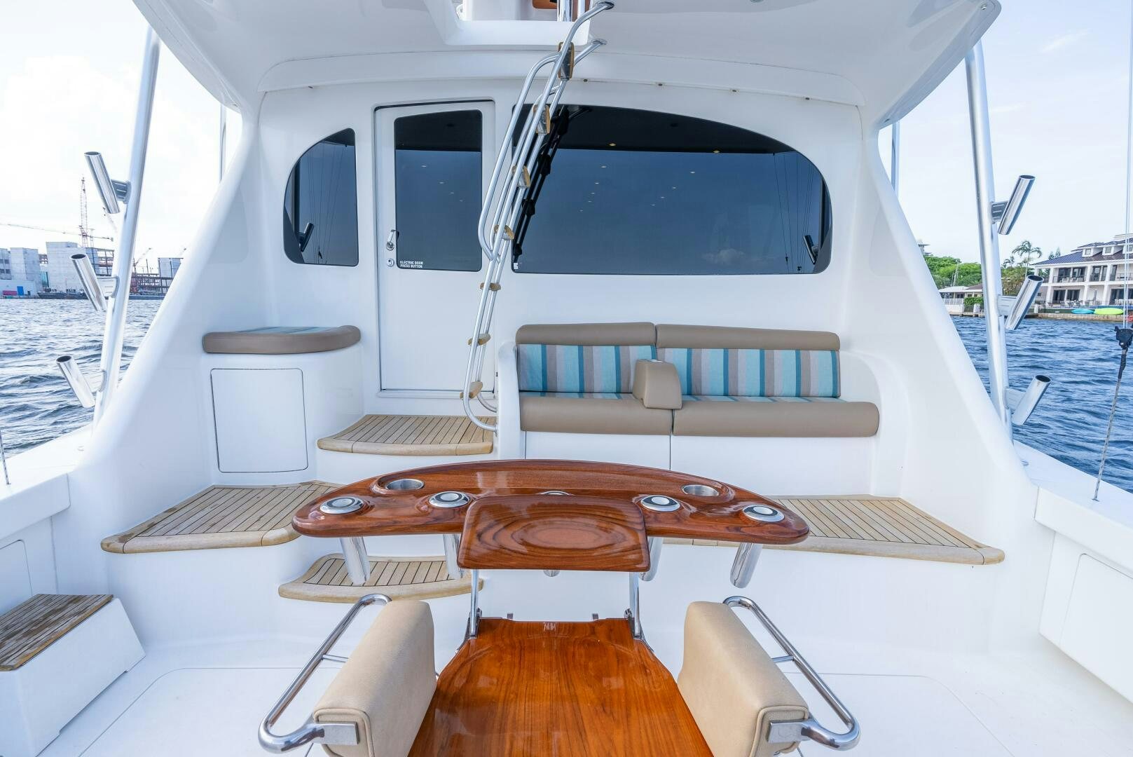 inside of a boat aboard NO COLLARS Yacht for Sale