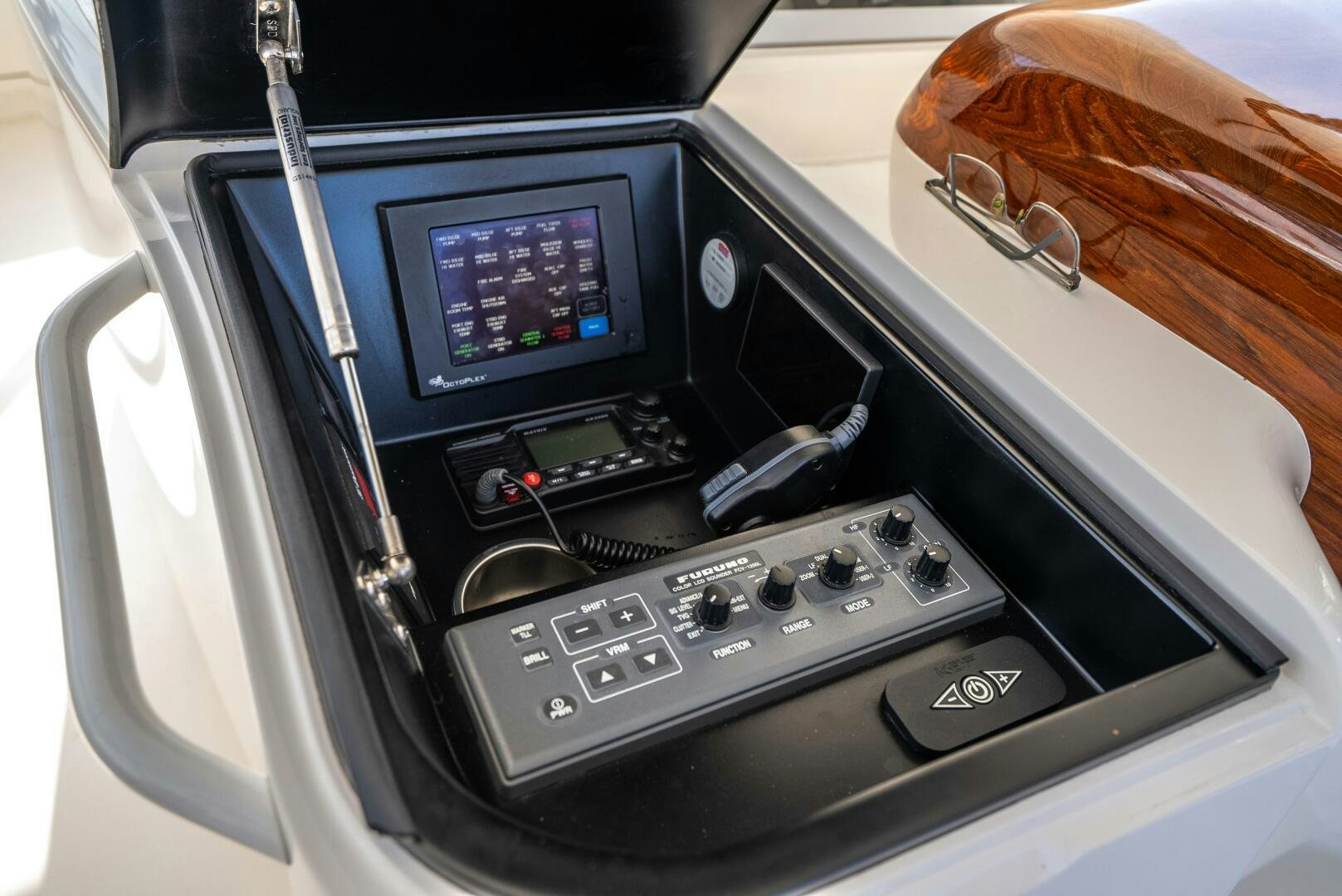 a close-up of a machine aboard NO COLLARS Yacht for Sale