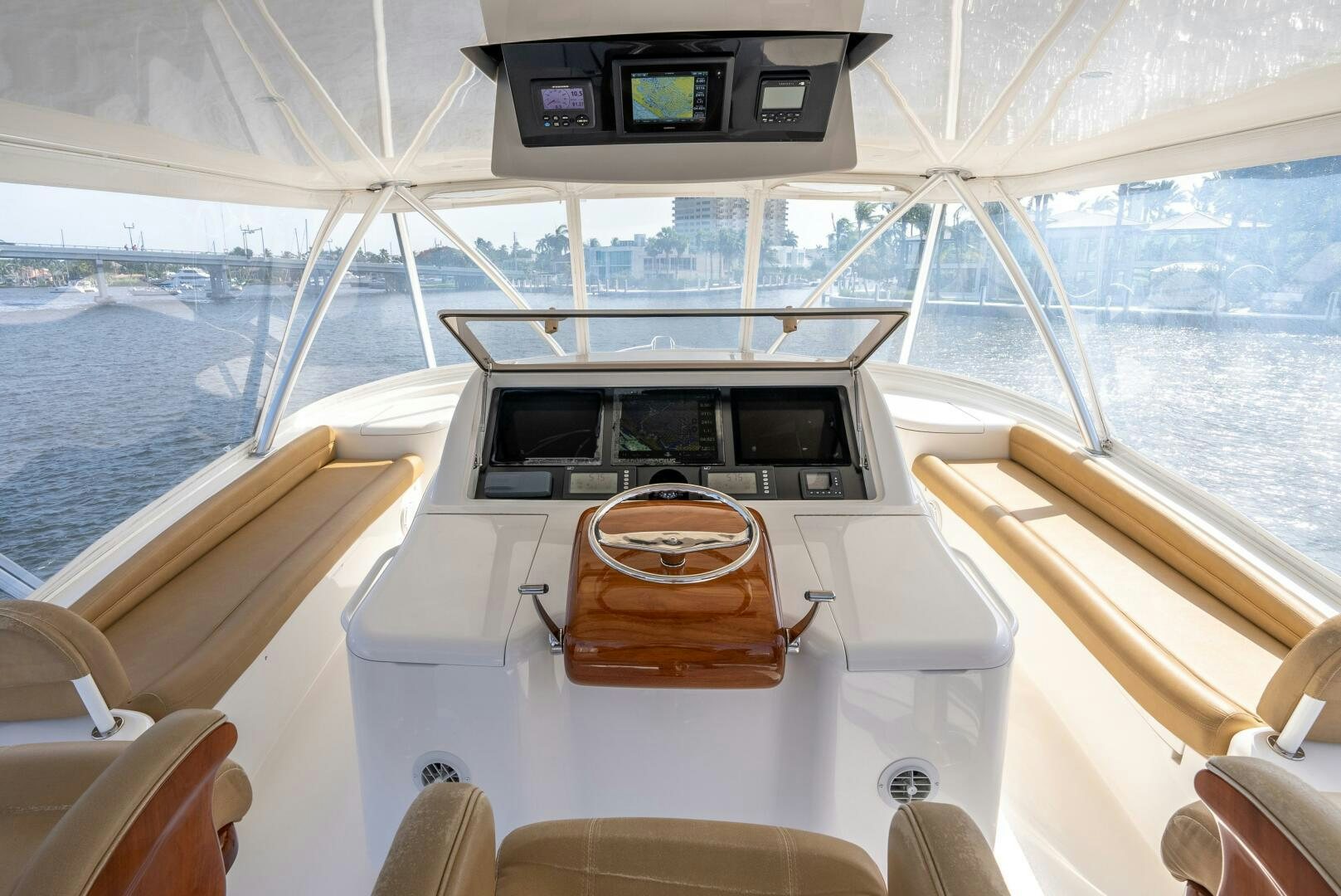 the inside of a boat aboard NO COLLARS Yacht for Sale