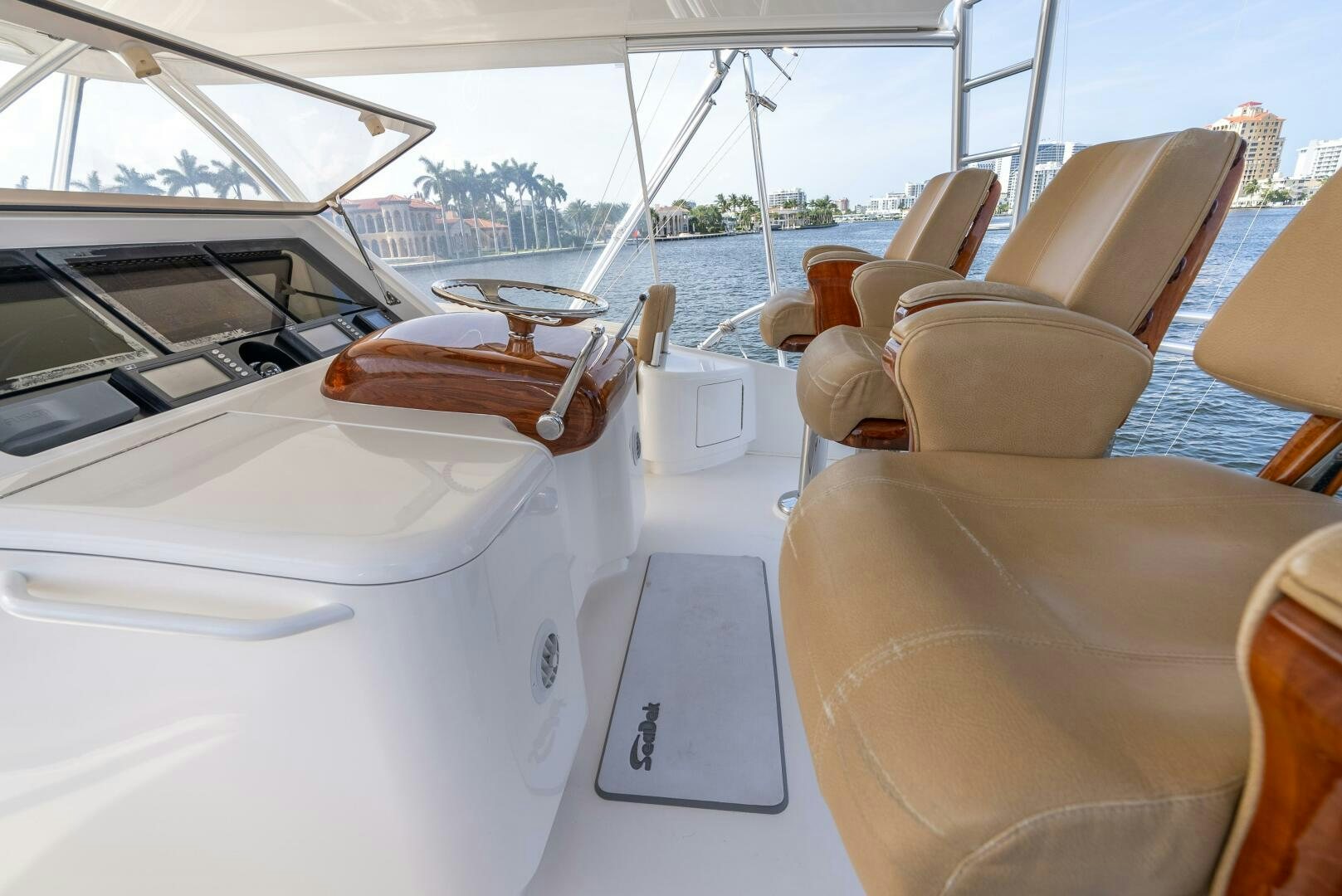 inside of a boat aboard NO COLLARS Yacht for Sale