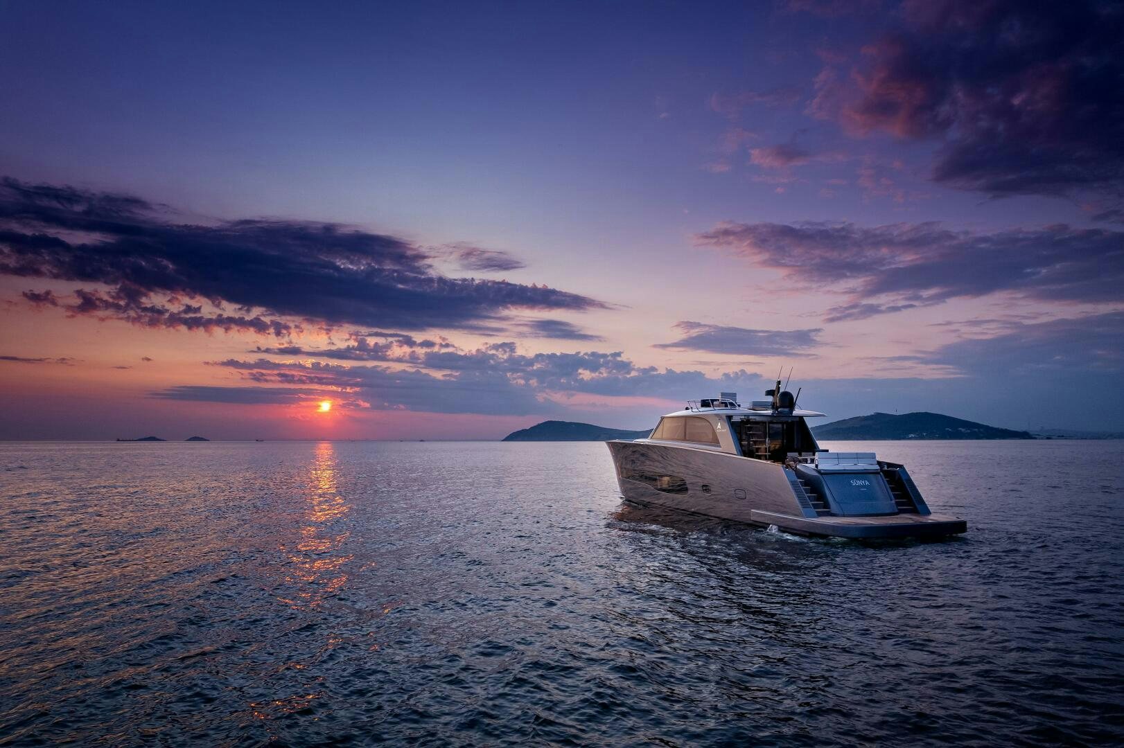 a boat on the water aboard SUNYA Yacht for Sale