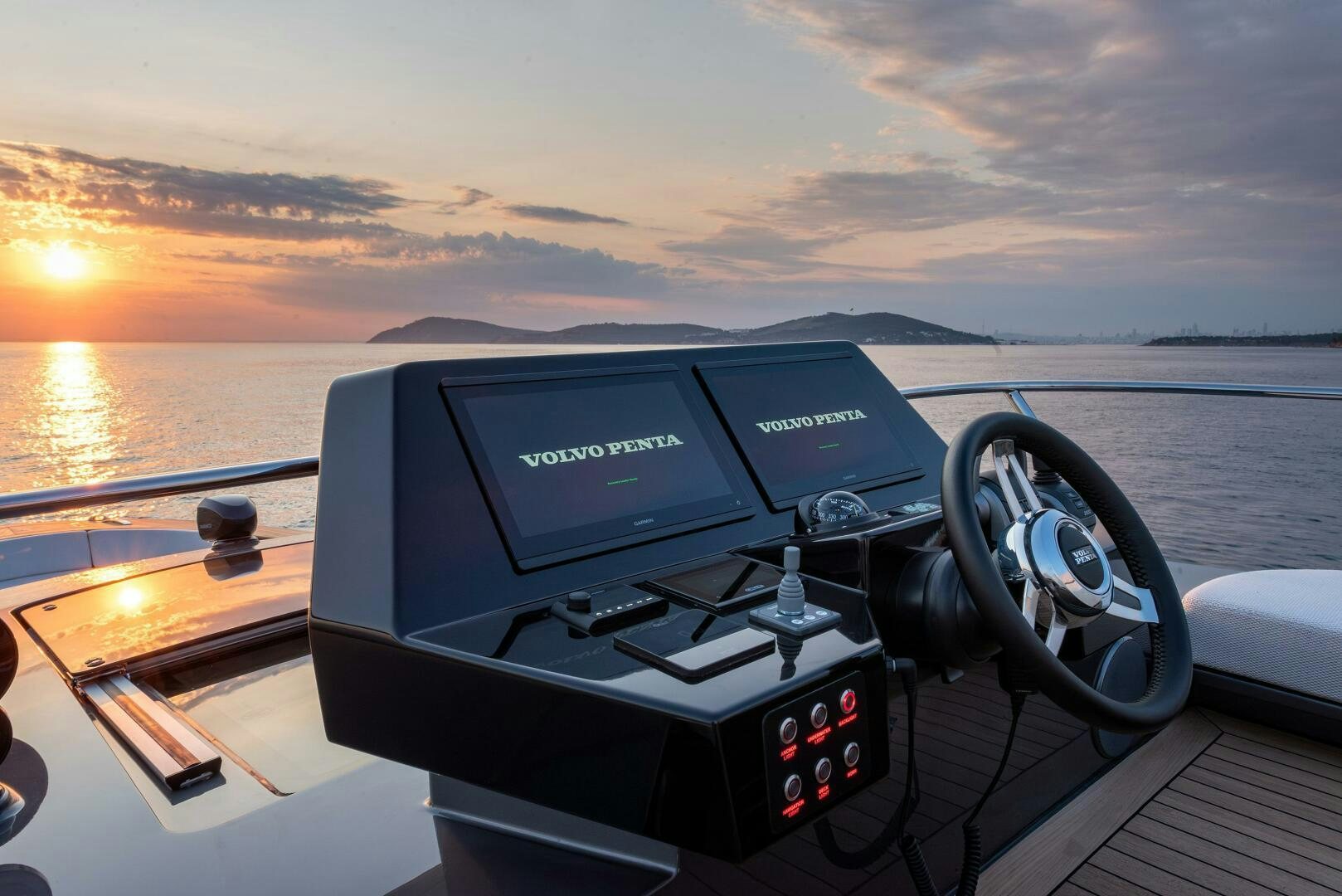 a dashboard of a car aboard SUNYA Yacht for Sale