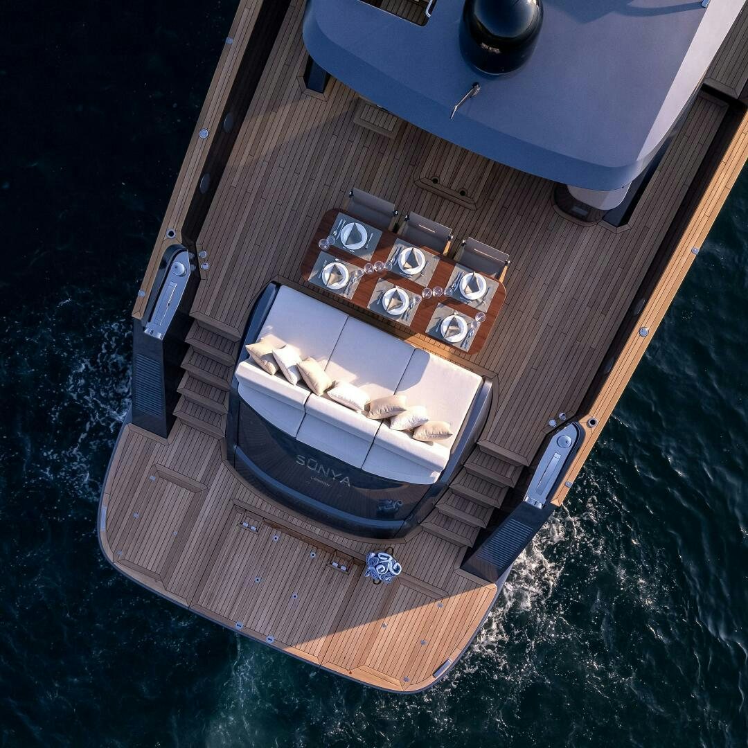 a small wooden box with a lid aboard SUNYA Yacht for Sale