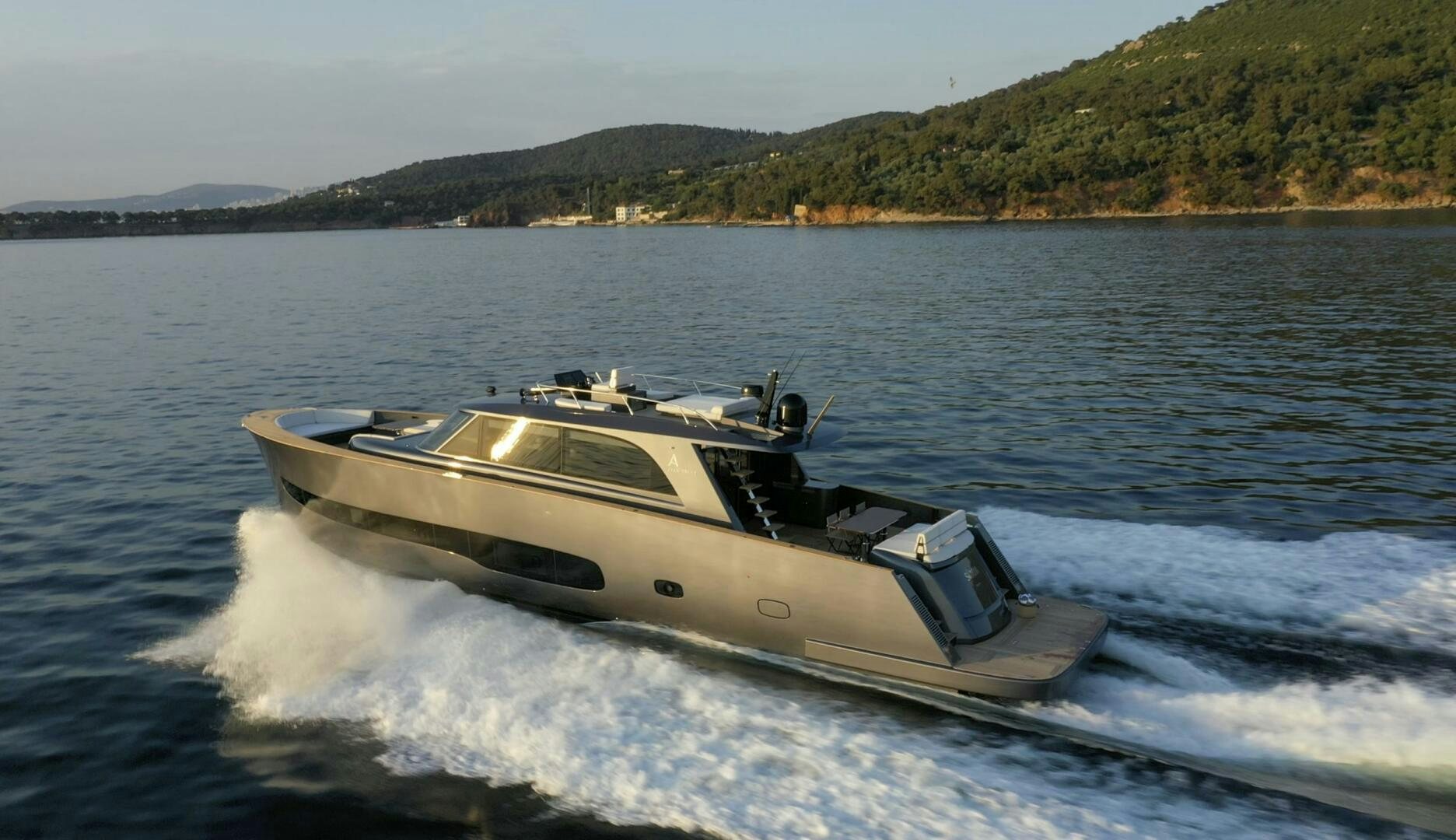 a boat on the water aboard SUNYA Yacht for Sale