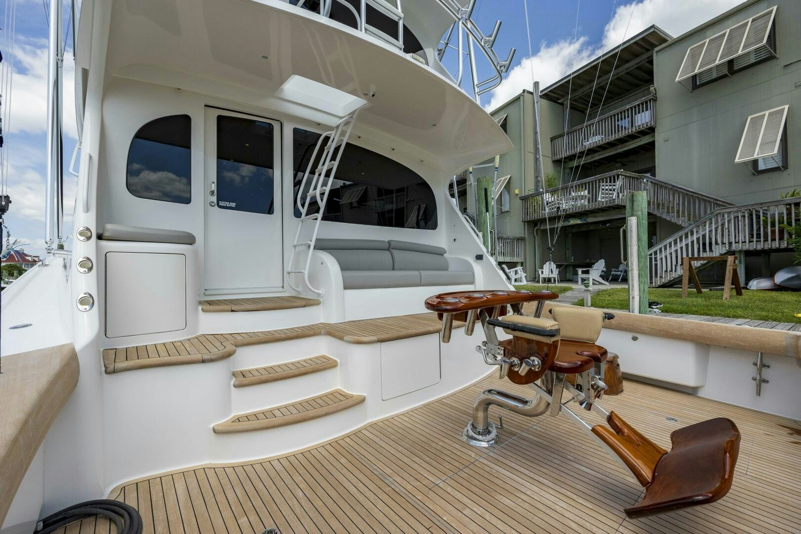 a room with a white van and stairs aboard SAVING GRACE Yacht for Sale