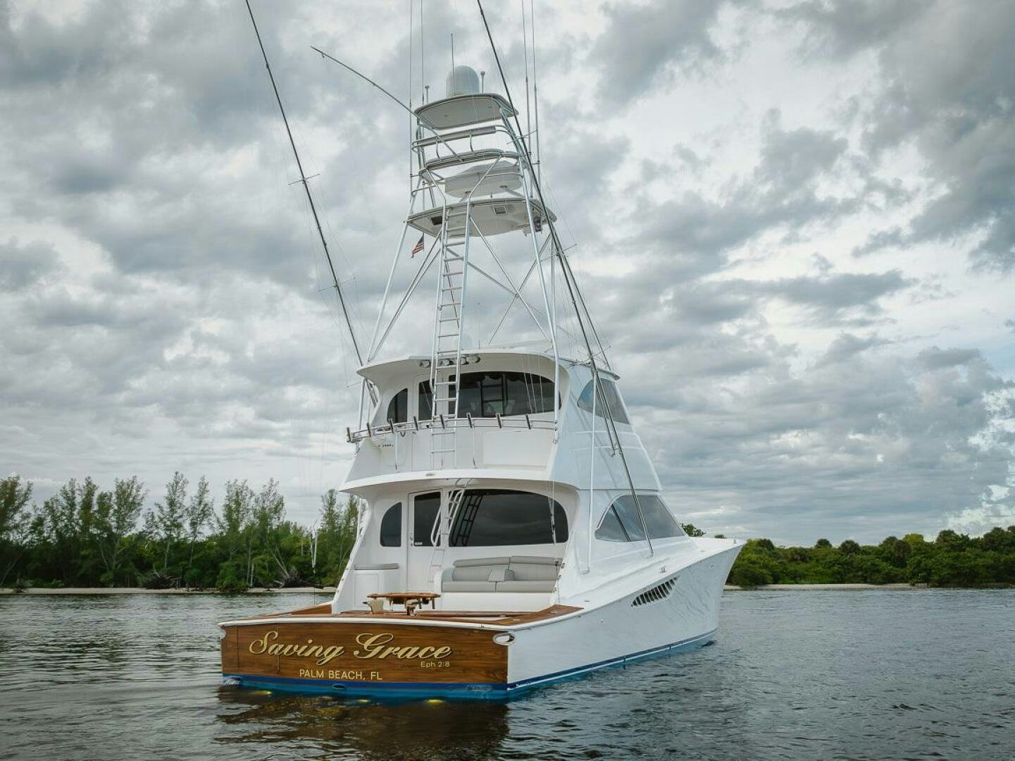 a boat on the water aboard SAVING GRACE Yacht for Sale