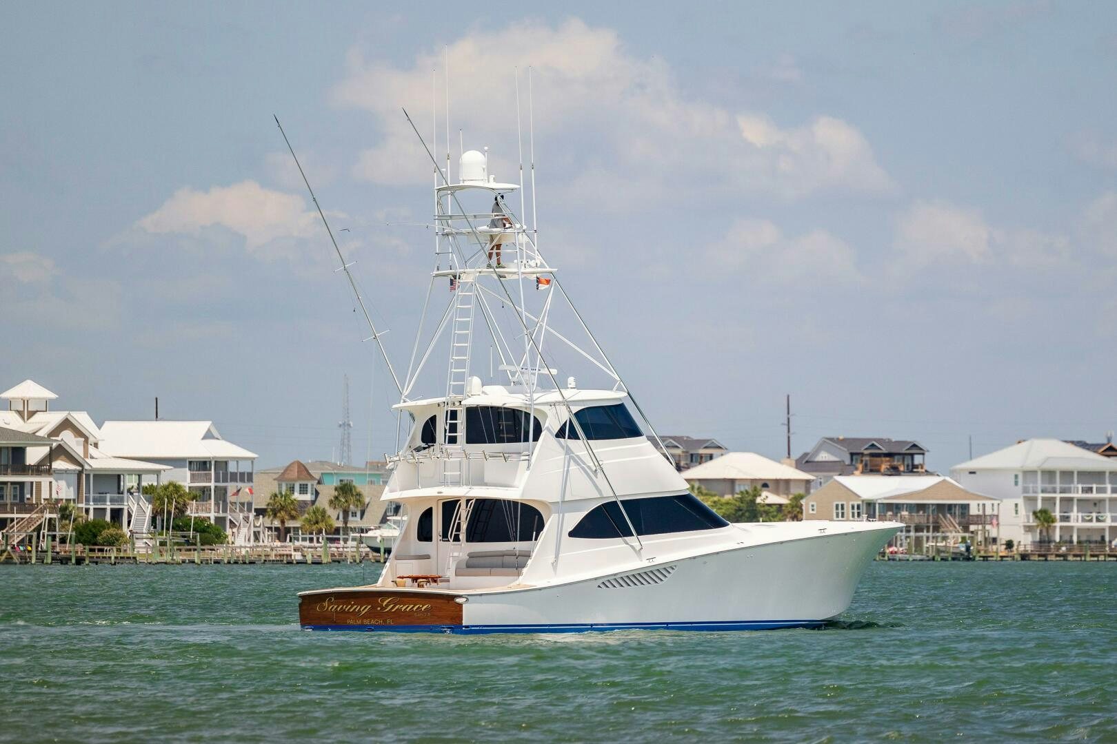 a boat in the water aboard SAVING GRACE Yacht for Sale
