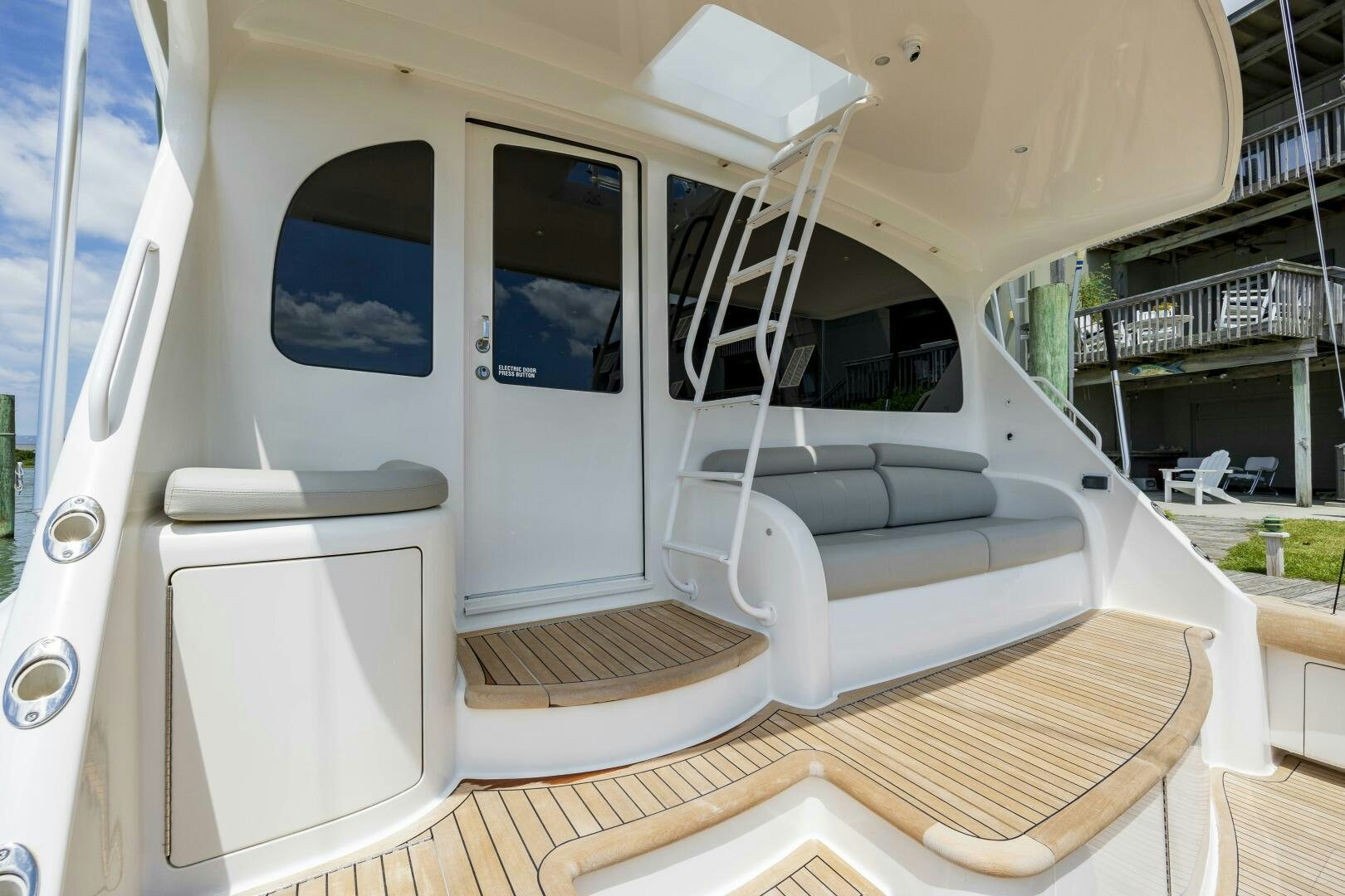 a boat with a door open aboard SAVING GRACE Yacht for Sale