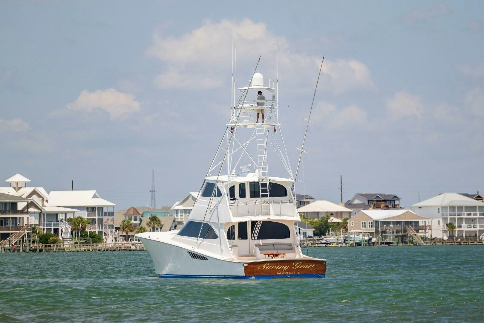 a boat in the water aboard SAVING GRACE Yacht for Sale