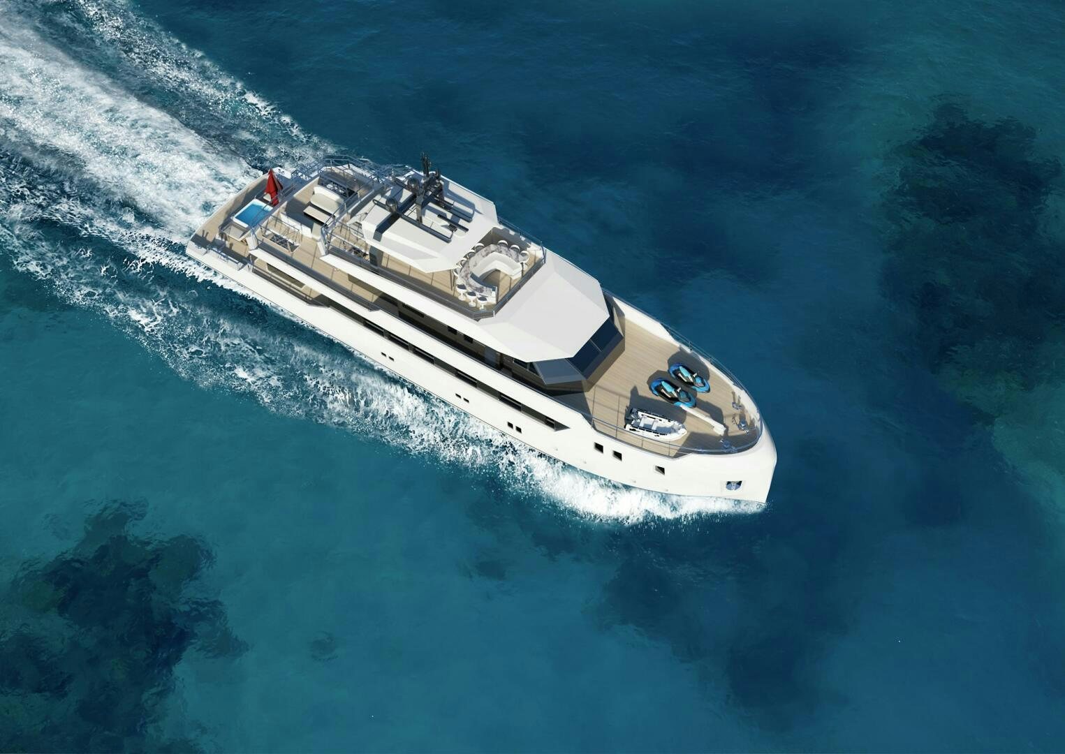 a boat in the water aboard PROJECT NIRVANA Yacht for Sale