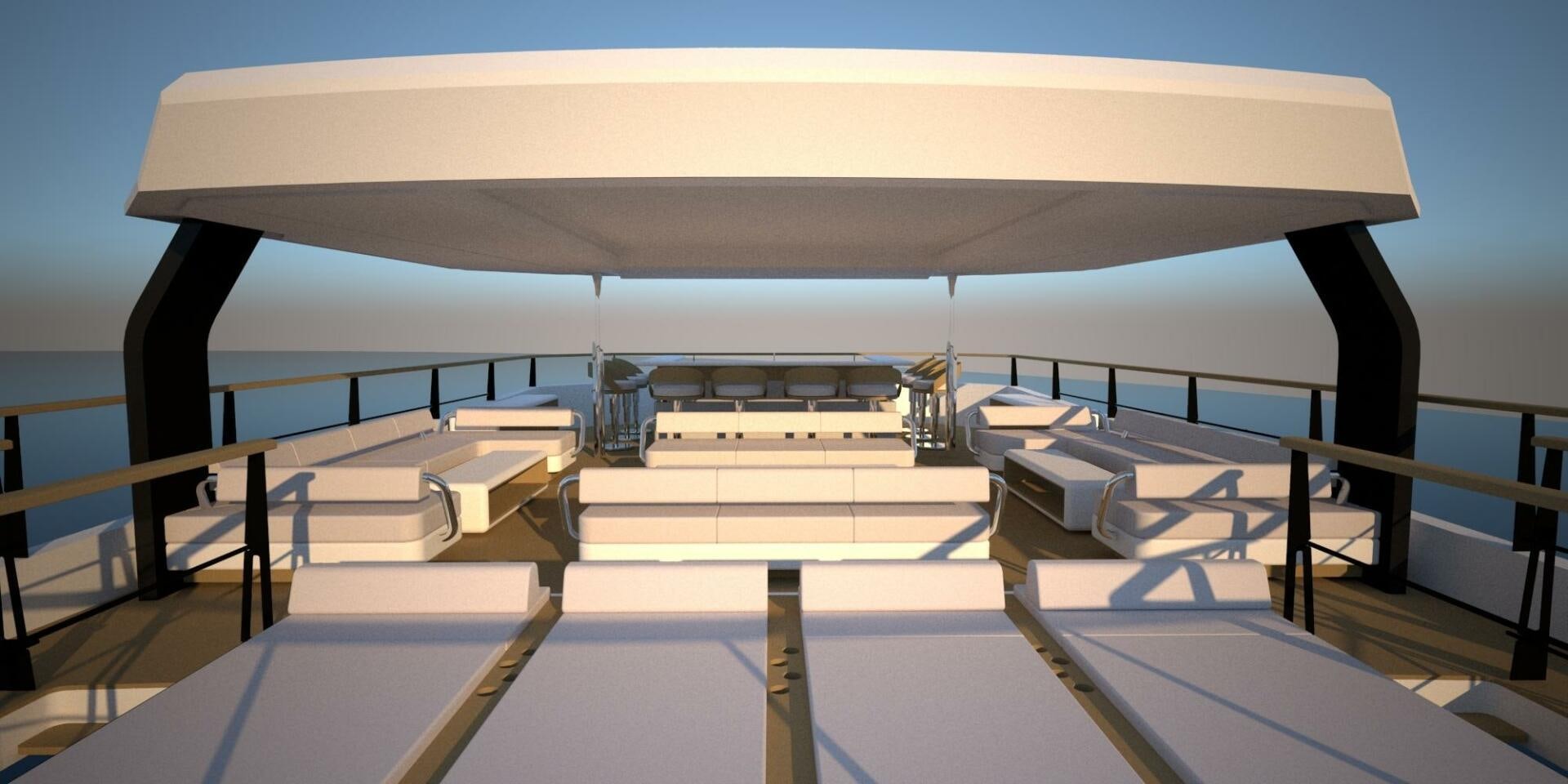 a large white swimming pool aboard PROJECT NIRVANA Yacht for Sale