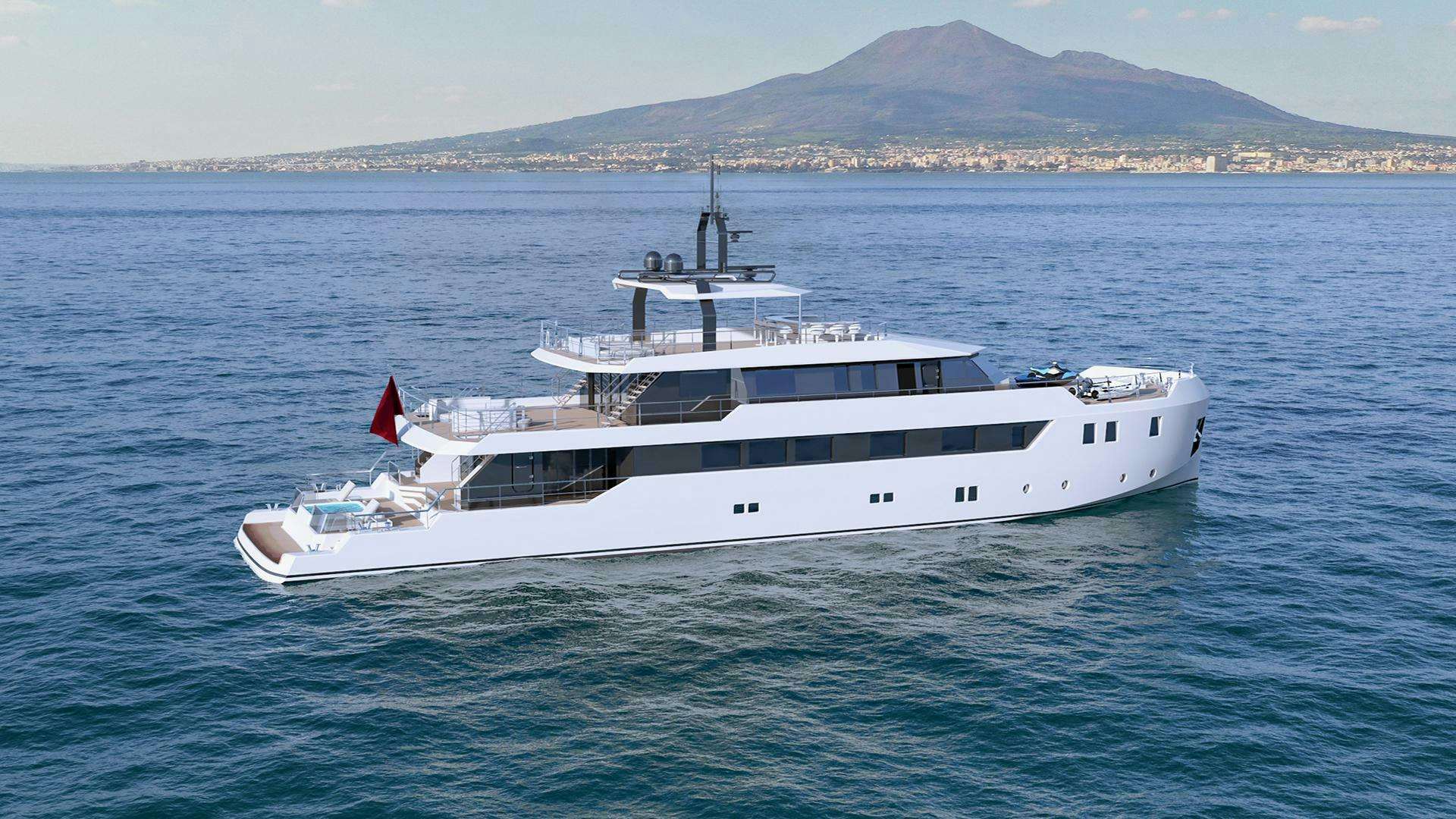 a boat in the water aboard Project nirvana Yacht for Sale