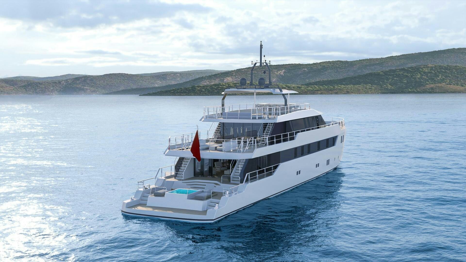 a boat in the water aboard PROJECT NIRVANA Yacht for Sale