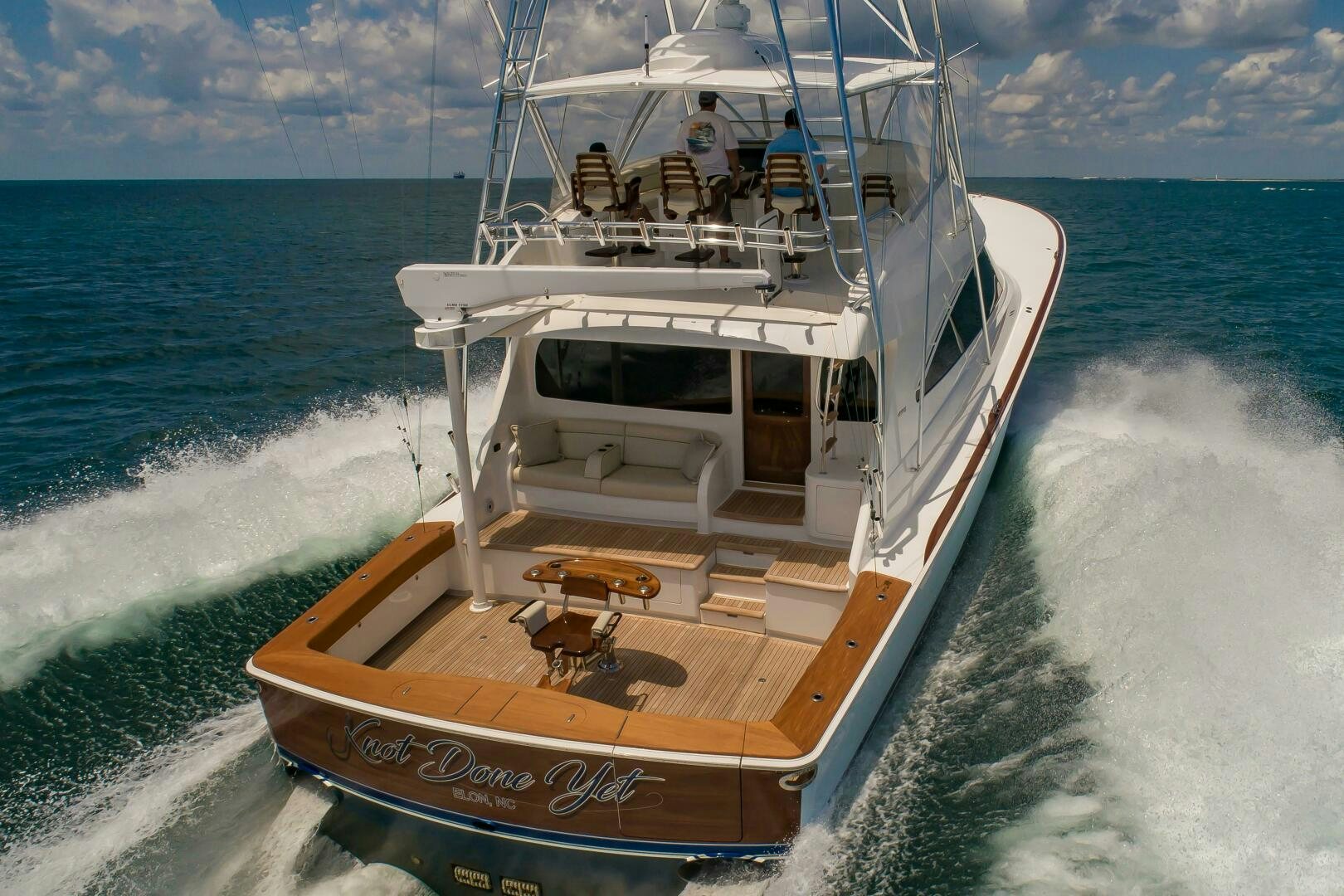 a boat on the water aboard KNOT DONE YET Yacht for Sale