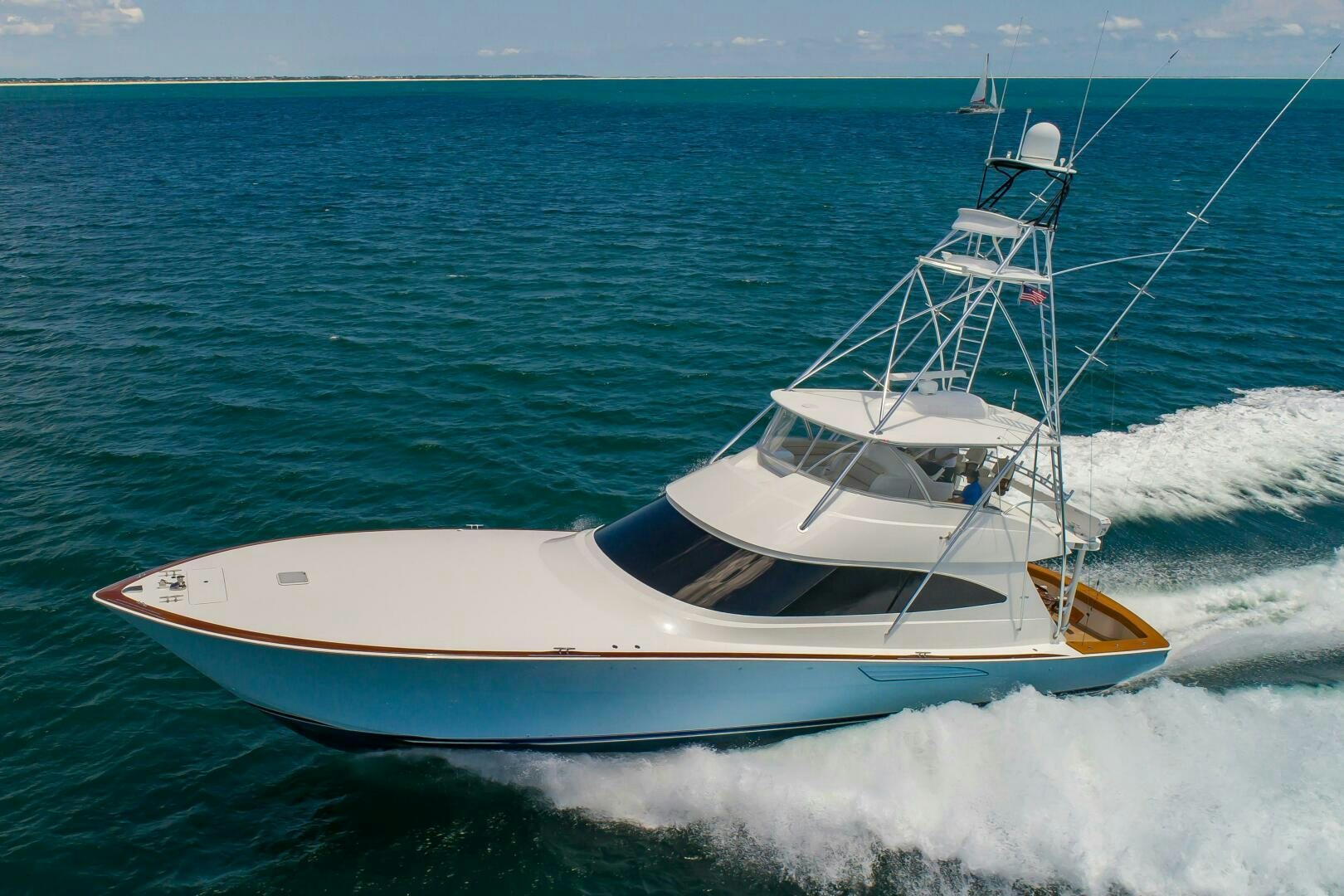 a boat on the water aboard KNOT DONE YET Yacht for Sale