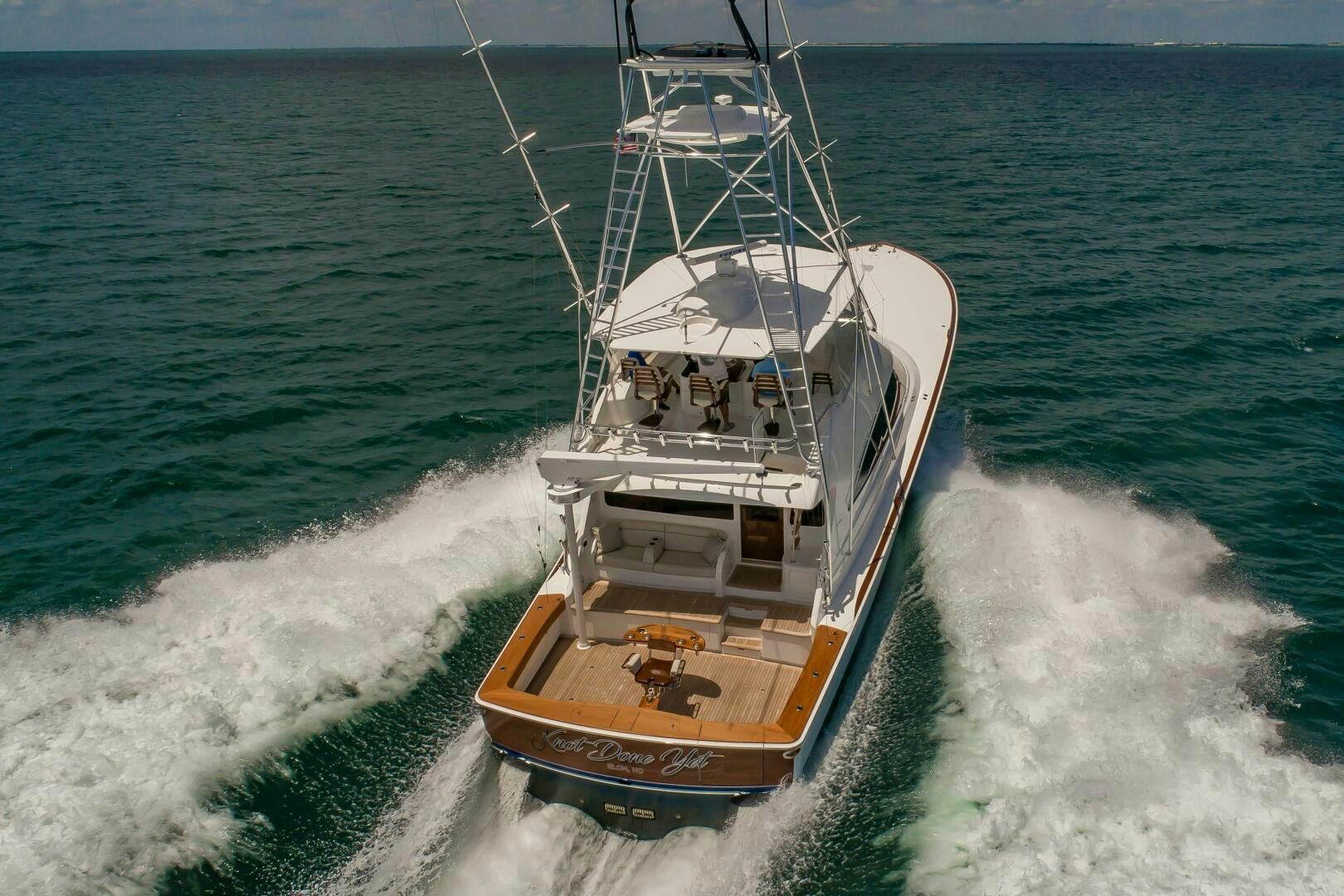 a boat on the water aboard KNOT DONE YET Yacht for Sale