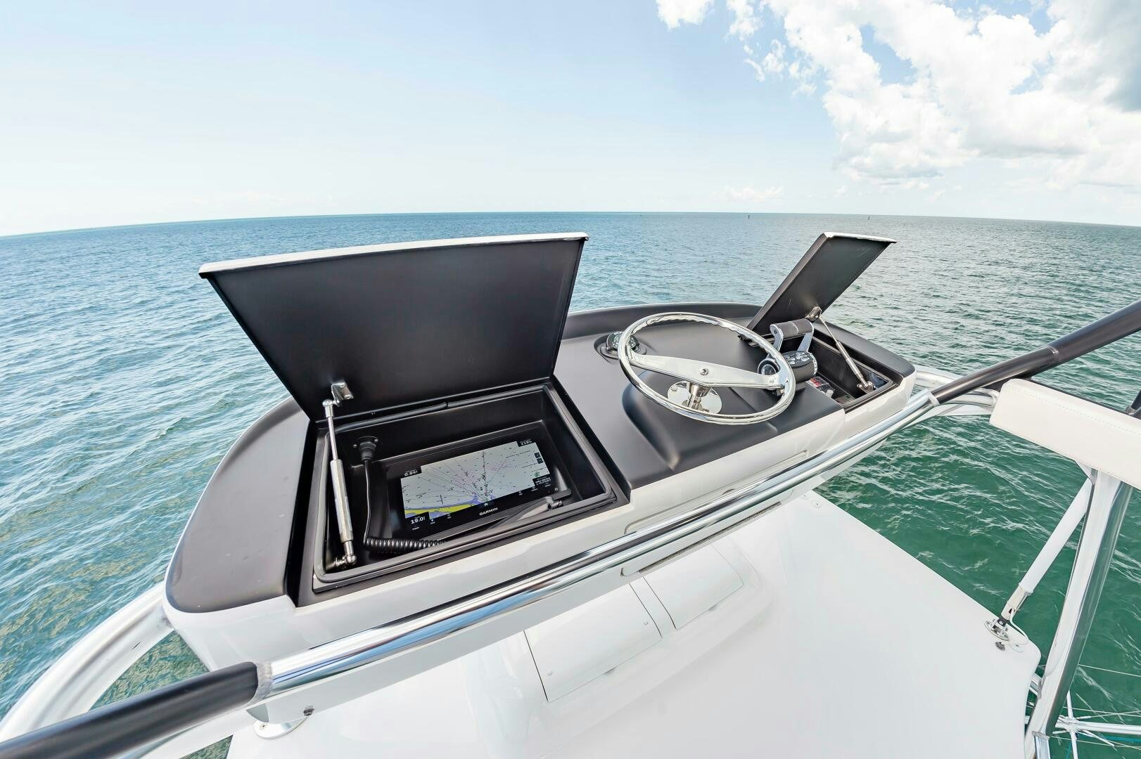 a boat on the water aboard KNOT DONE YET Yacht for Sale