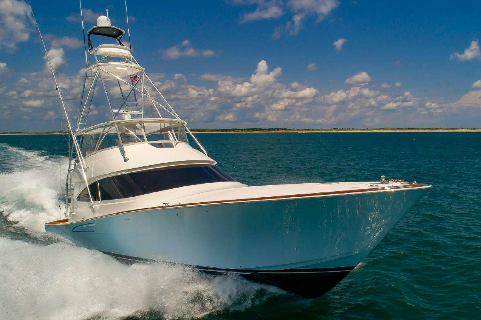 a boat on the water aboard KNOT DONE YET Yacht for Sale