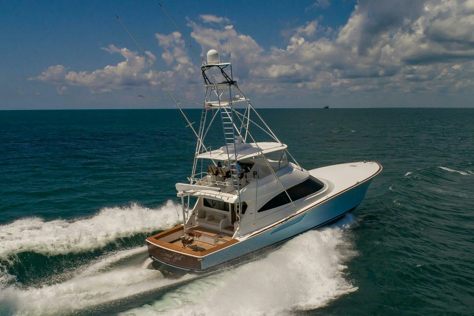 a boat on the water aboard KNOT DONE YET Yacht for Sale