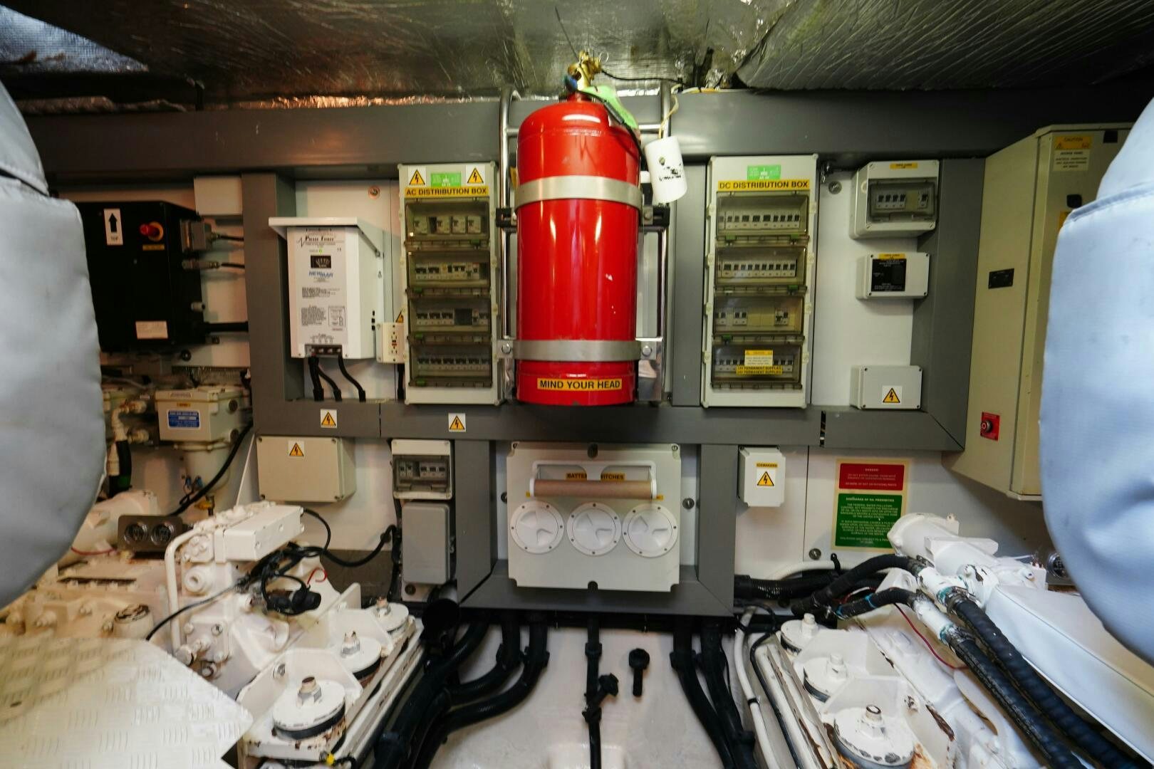 a red and white machine aboard OBSESSION Yacht for Sale