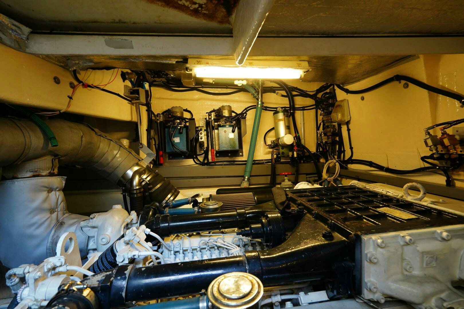 a large room with machinery aboard OBSESSION Yacht for Sale